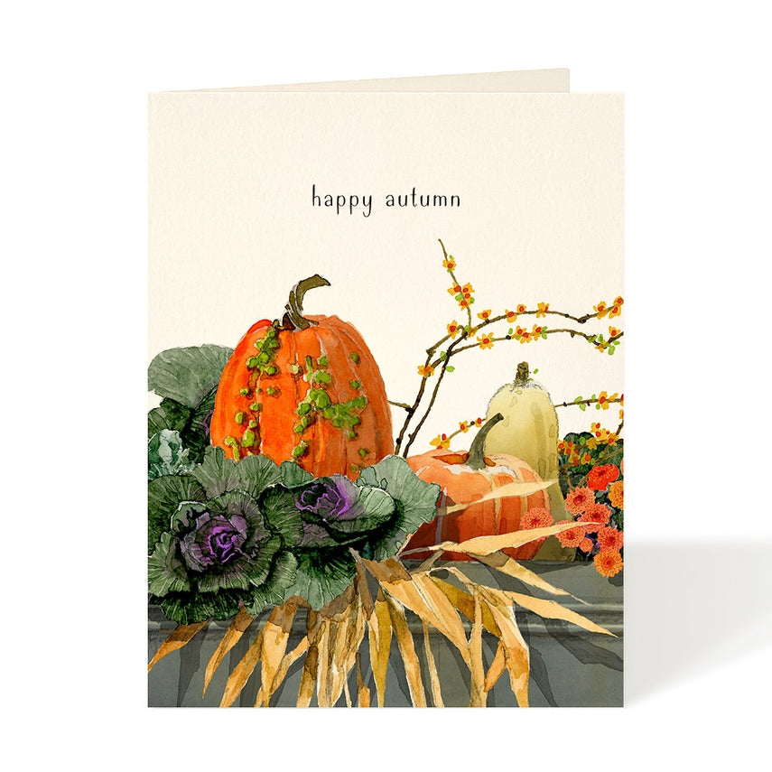 Watercolor Thanksgiving Autumn Greeting Card