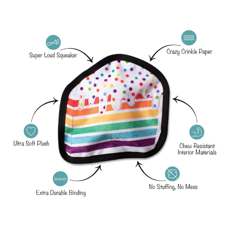 Piece of Cake Durable Rainbow Dog Toy