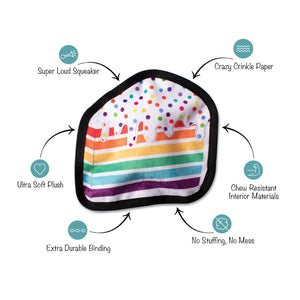 Piece of Cake Durable Rainbow Dog Toy