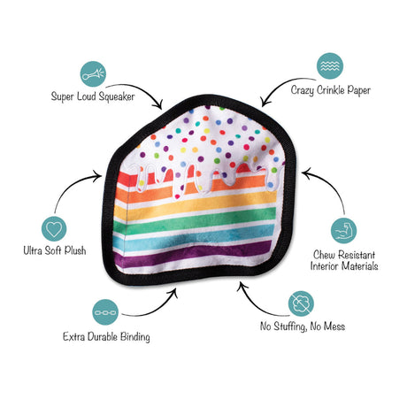 Piece of Cake Durable Rainbow Dog Toy