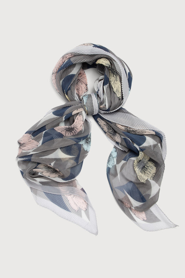 Springtime Floral Pleated Scarf