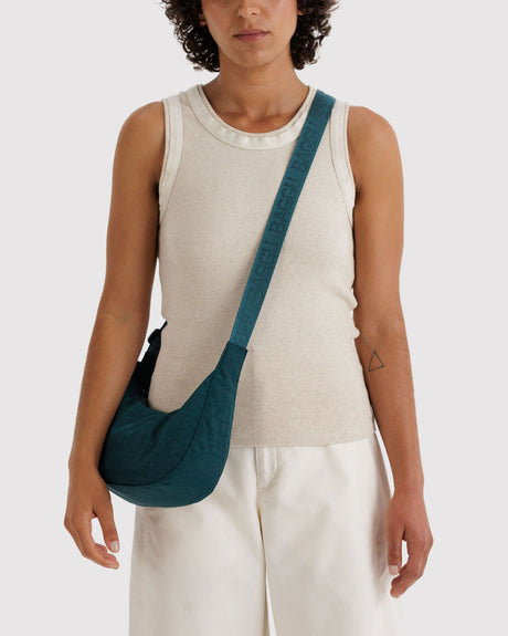 Small Nylon Crescent Bag - Deep Sea