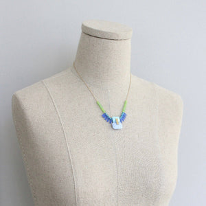 Vintage Glass Geometric Statement Necklace