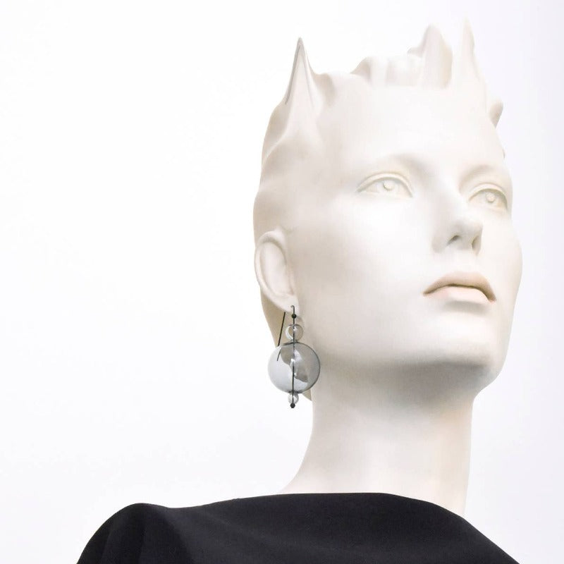 Scoop Glass Bubble Drop Earrings Modeled