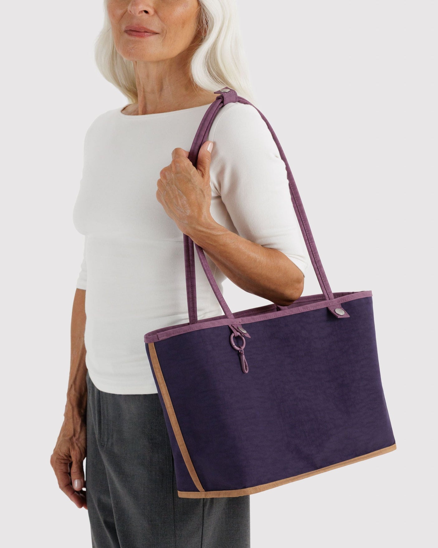 Medium Nylon Reversible Tote Bag - Wild Plum Mix
