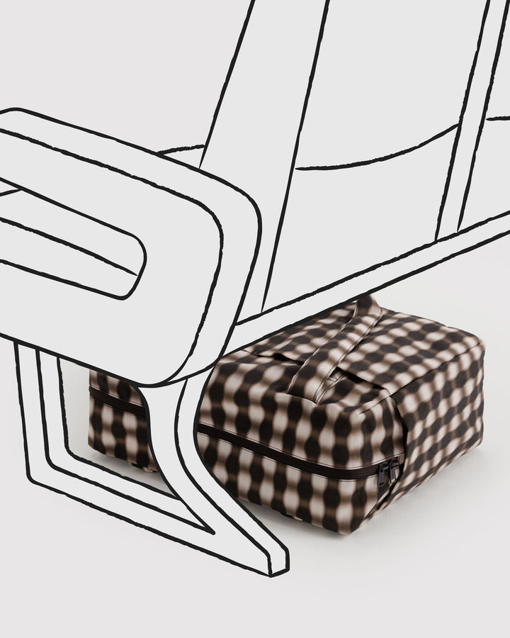 Small Cloud Carry-On Tote - Blurred Gingham Brown