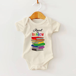 Read The Rainbow Printed Cotton Baby Onesie – Book Lover Themed Gift for Babies