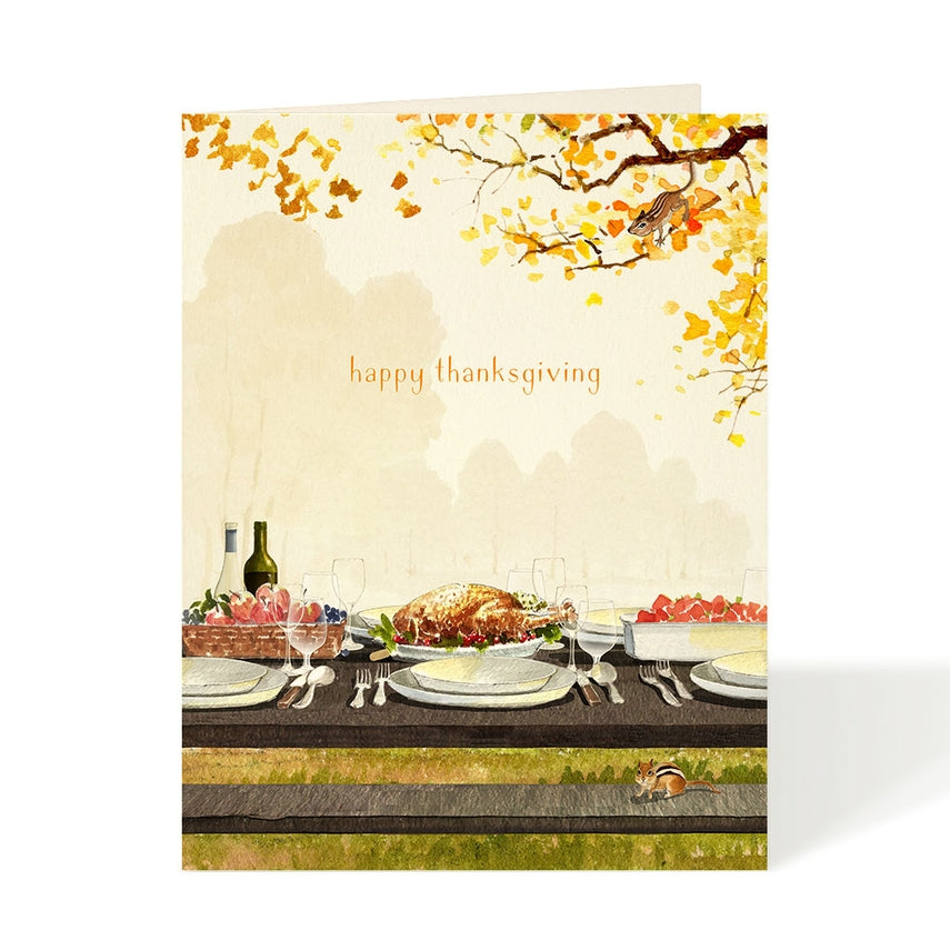 Watercolor Thanksgiving Autumn Greeting Card