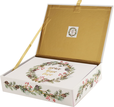 Festive Wreath Deluxe Box Holiday Cards