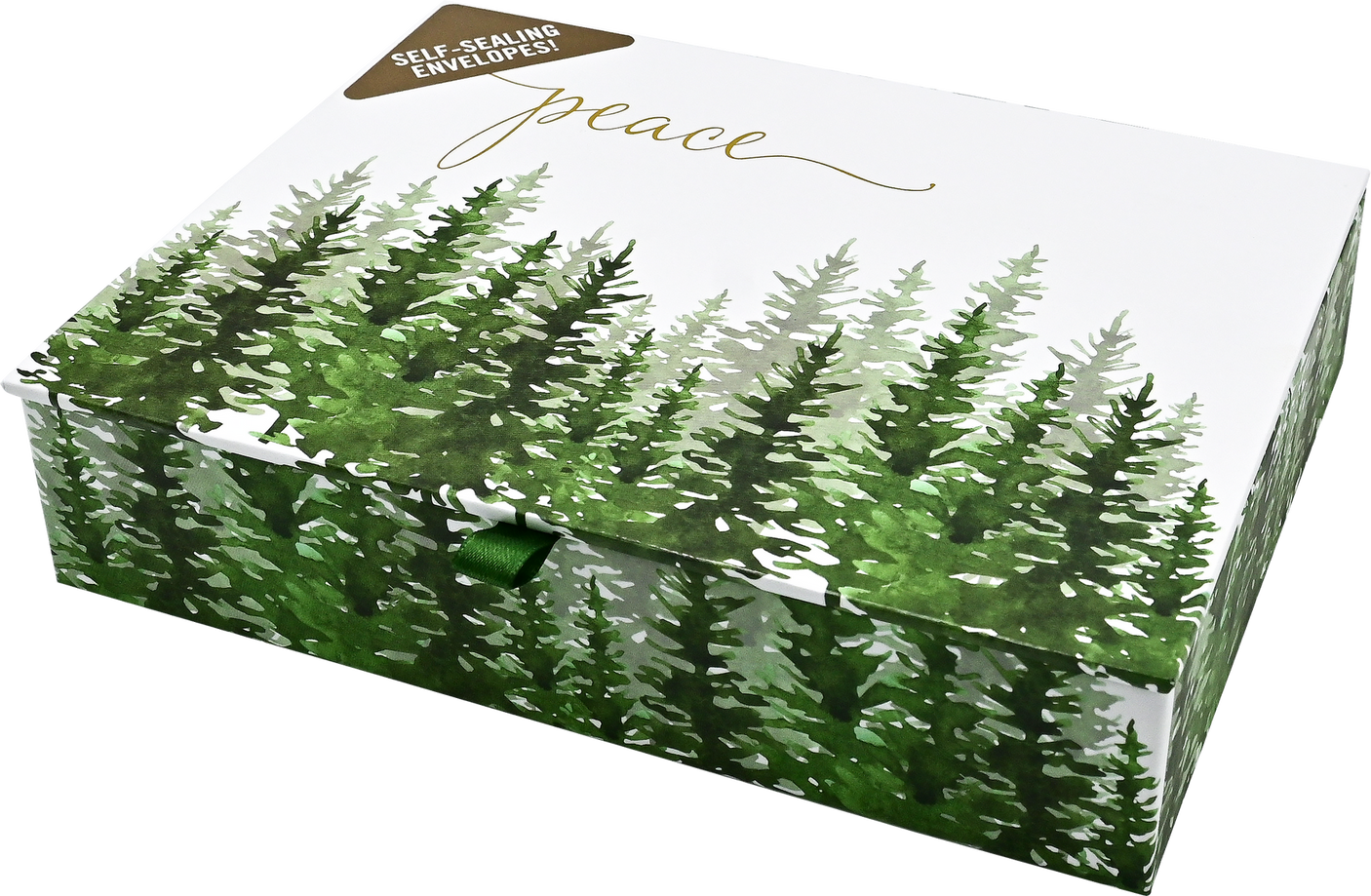 Winter Evergreens Peace Deluxe Box Holiday Cards