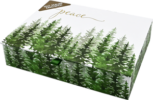 Winter Evergreens Peace Deluxe Box Holiday Cards