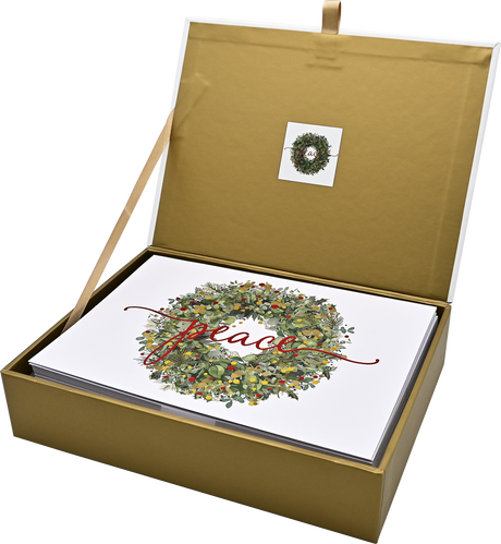 Wreath of Peace Deluxe Box Holiday Cards