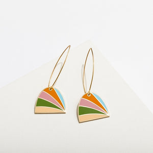 Zora Sun Drop Enamel Dangle Earrings