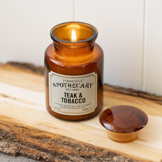 Apothecary Jar 8 oz Soy Candle - Teak + Tobacco Lifestyle