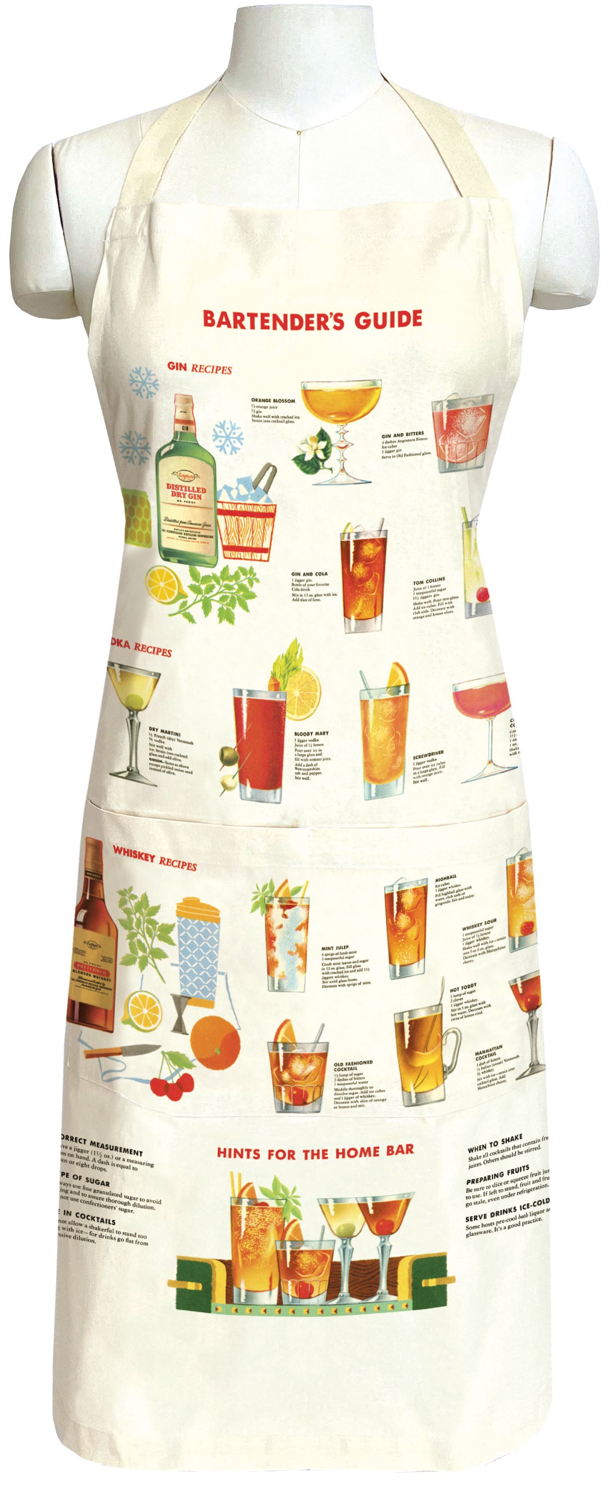 Vintage-Style Apron - Bartender's Guide