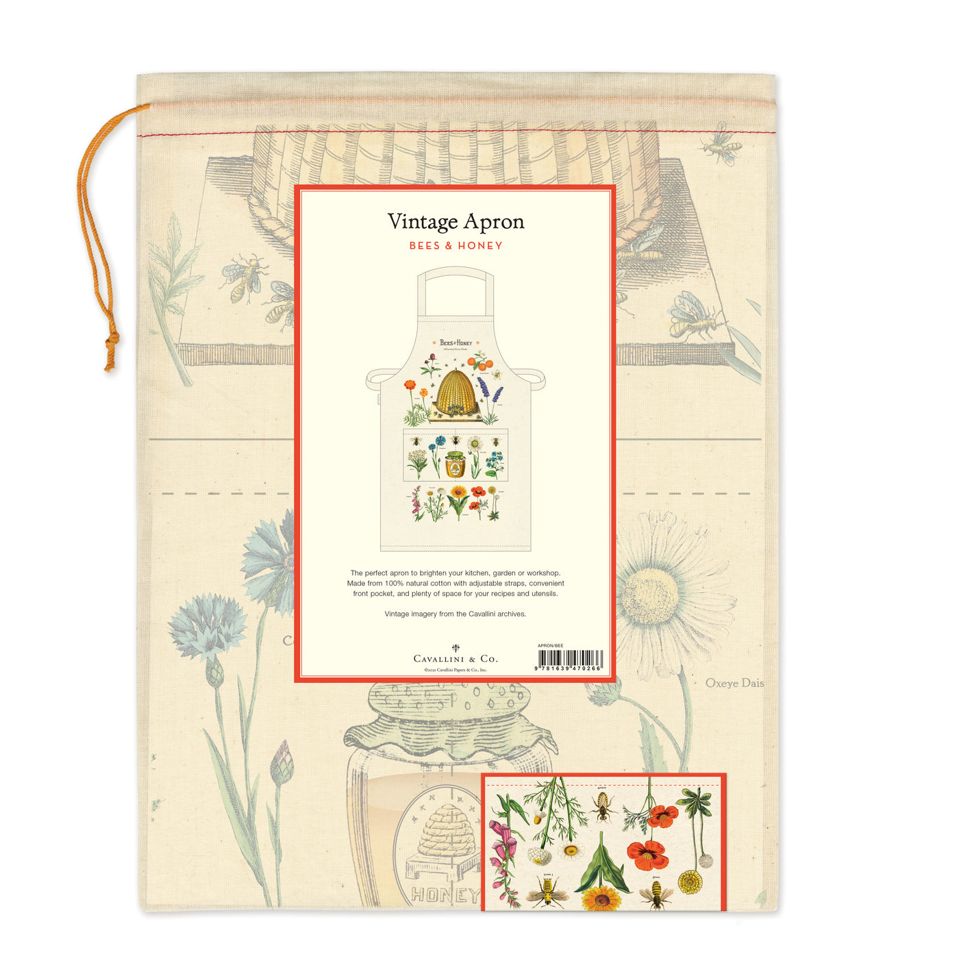 Vintage-Style Apron - Bees & Honey