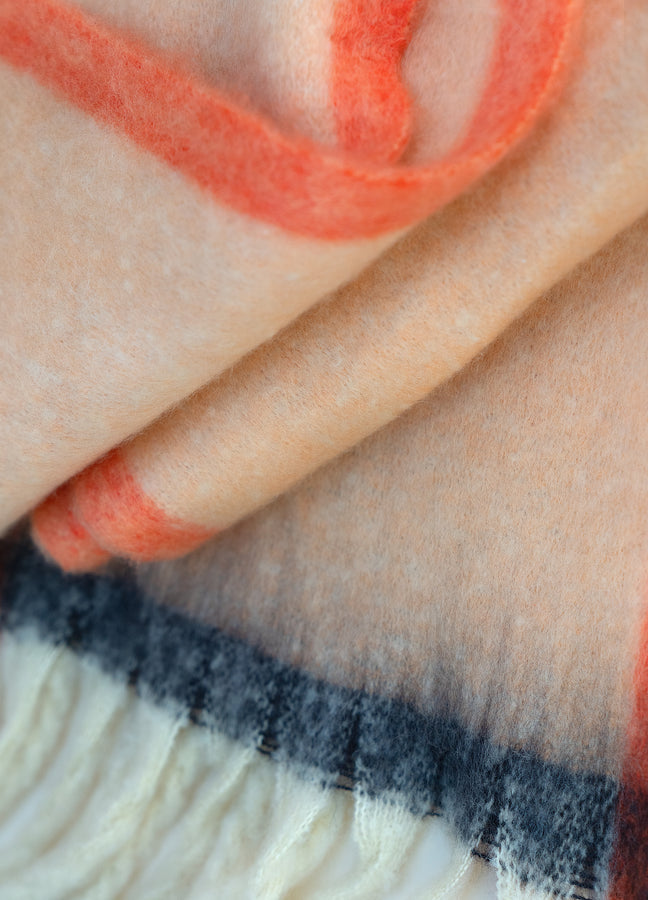 Oversized Brushed Aria Cozy Scarf - Peach Mix