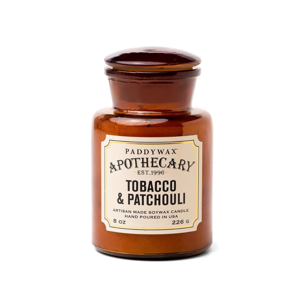 Apothecary Jar 8 oz Soy Candle - Tobacco + Patchouli