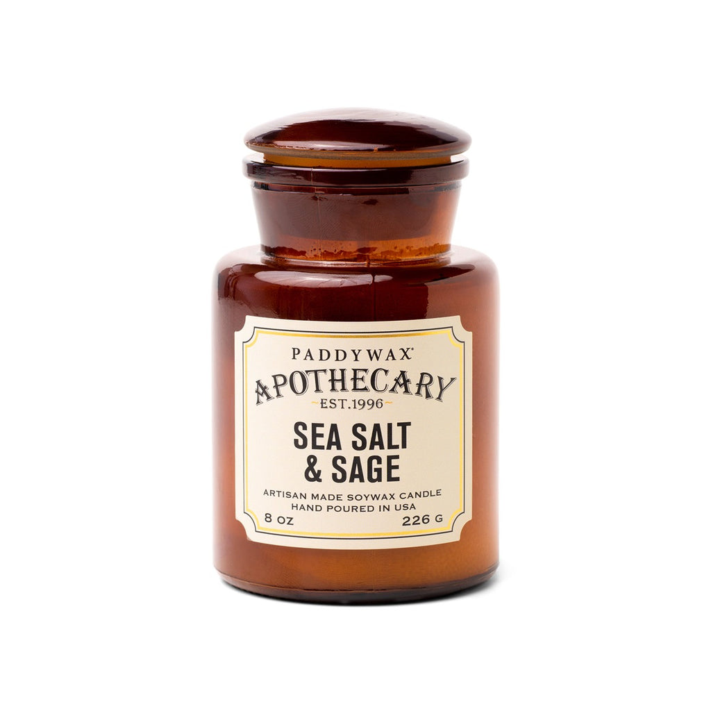 Apothecary Jar 8 oz Soy Candle - Sea Salt + Sage