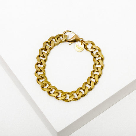 Virgie Raw Brass Chunky Curb Chain Bracelet