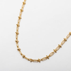 Mini Toom 14k Gold Plated Spike Chain Necklace