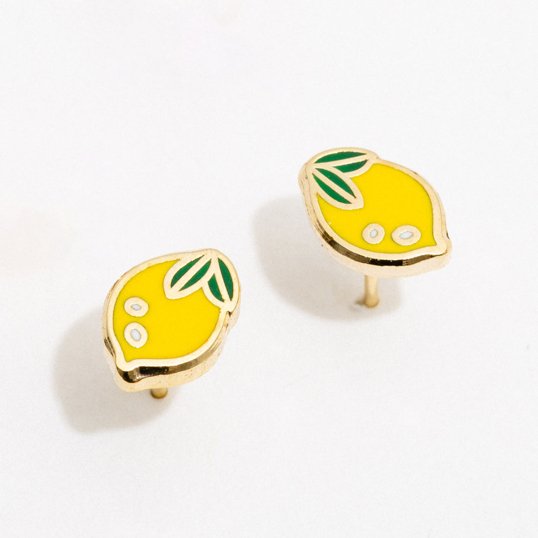 Lemon Enamel Stud Earrings