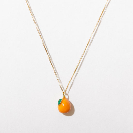 Foodie Enamel Charm Necklace Orange