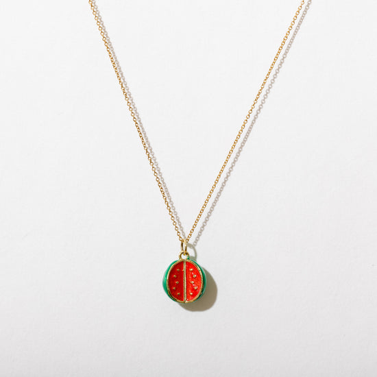 Foodie Enamel Charm Necklace Watermelon