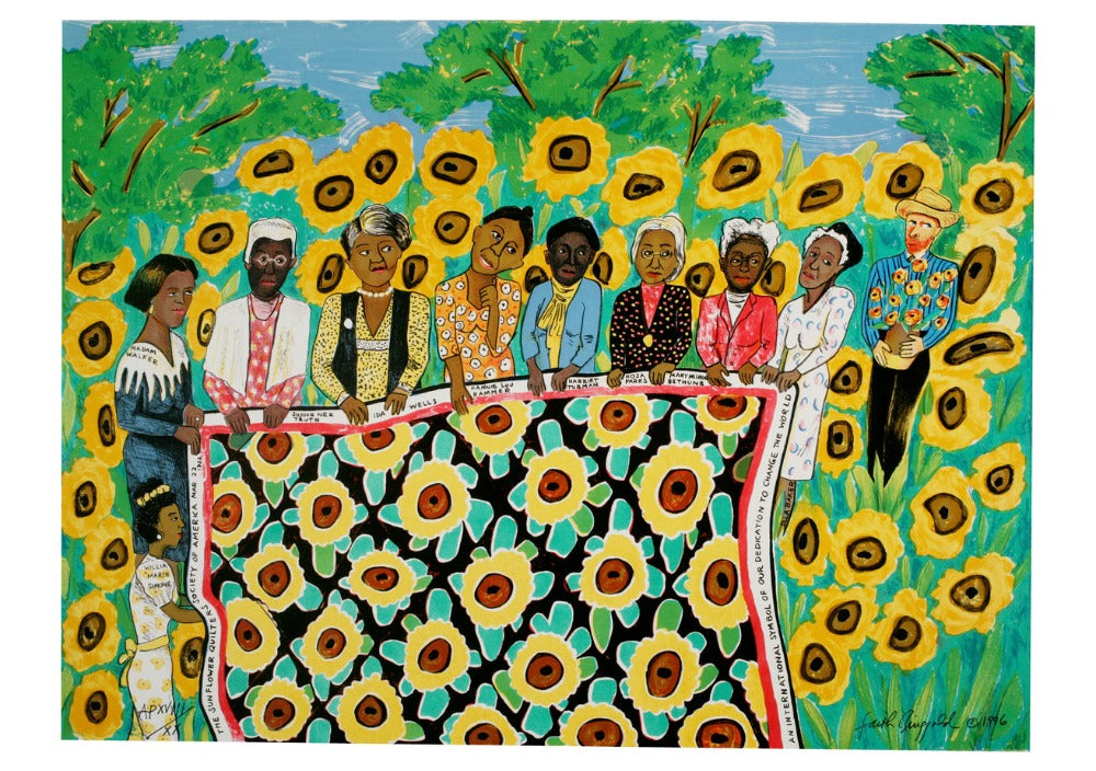 Faith Ringgold Boxed Notecard Assortment Interior Style 2 - Sunflower Quilting Bee at Arles, 1996