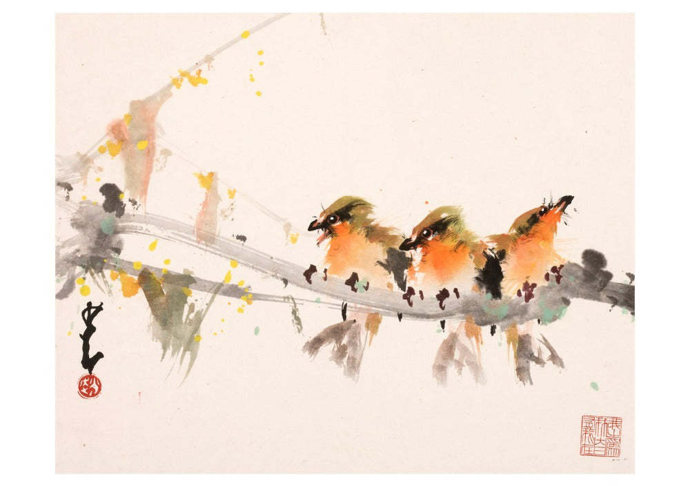 Chao Shao-an: Chinese Master Boxed Notecard Assortment Interior Style 2 - Birds in Spring, approx. 1980–1998