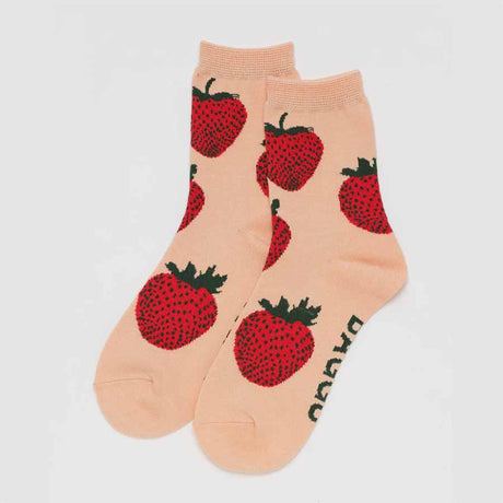 Baggu Crew Sock Strawberry
