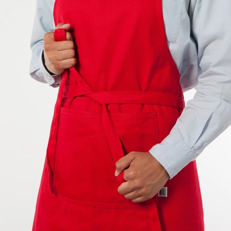 Chef Apron - Red Adjustable Waist Tie Detail