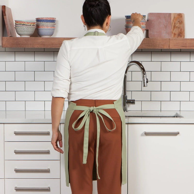 Chef Apron - Sage Green Lifestyle Ties In Back