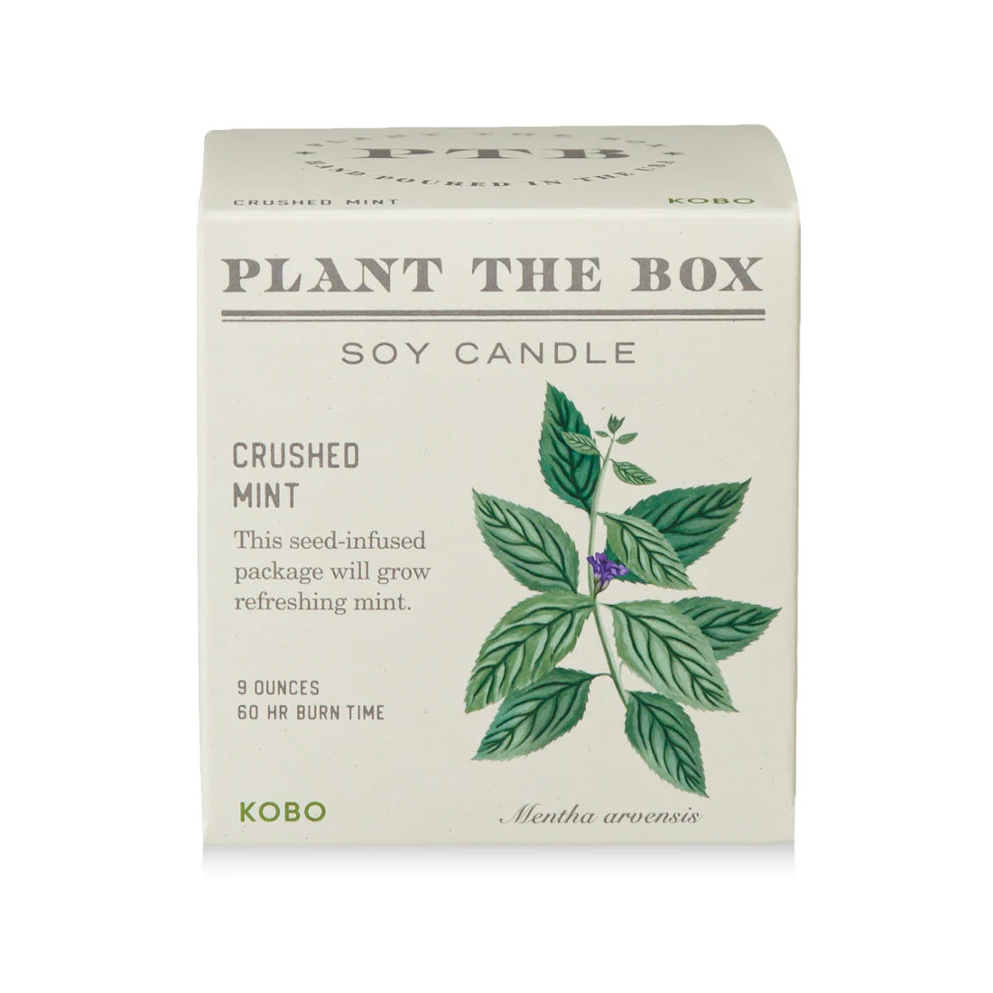 Crushed Mint - Pure Soy Candle Plantable Box