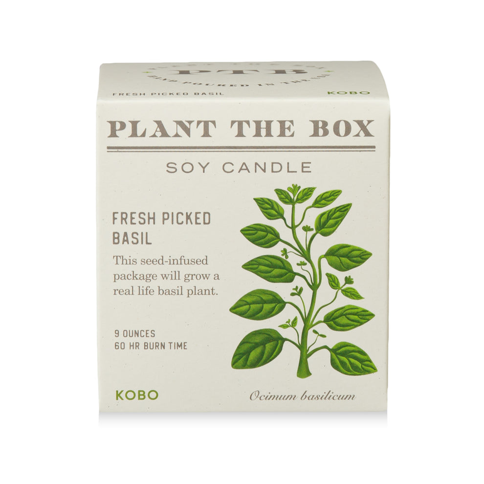 Fresh Picked Basil - Pure Soy Candle Plantable Seed-Infused Box