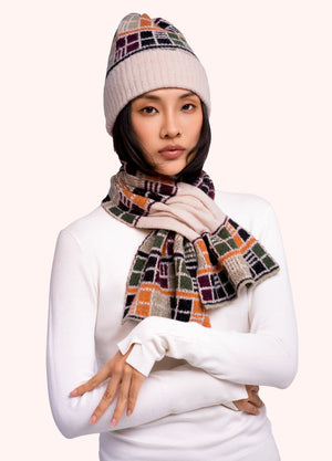 Dani Wrap Through Scarf - Damson Mix