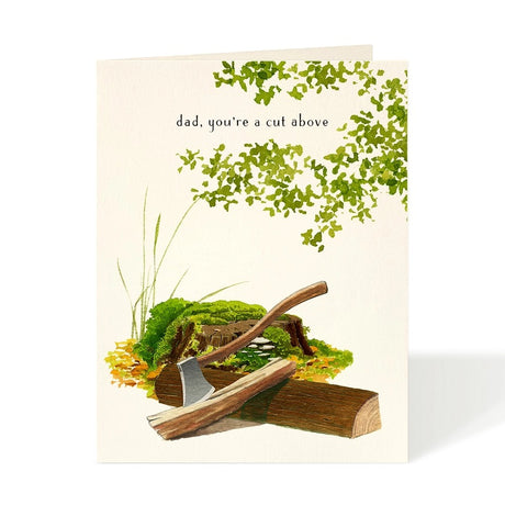 Dad, You're A Cut Above Wood Chopping Pun Father's Day Card