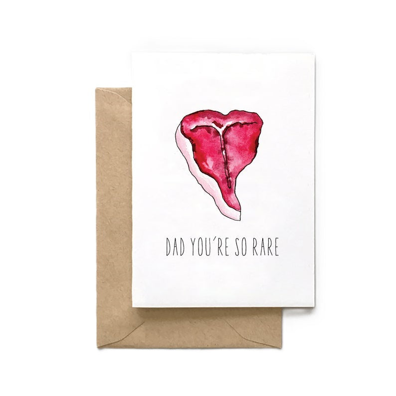 Dad You're So Rare Steak Pun Father's Day Card — Hello World Modern Mercantile