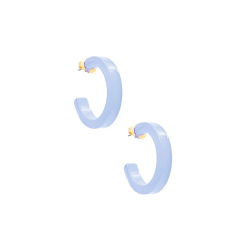 Daphne Resin Hoop Earrings - Light Blue