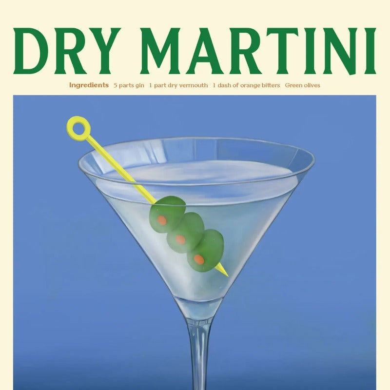 Dry Martini Cocktail Everyday Greeting Card Detail