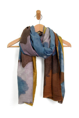 Abstract Inkblot Scarf - Blue/Multi