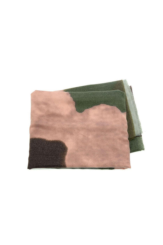 Abstract Inkblot Scarf - Green/Multi