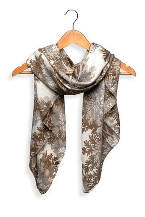 Foliage Printed Scarf - Neutral