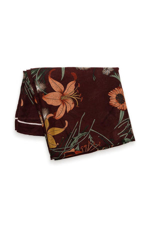 Classical Garden Printed Scarf - Wine