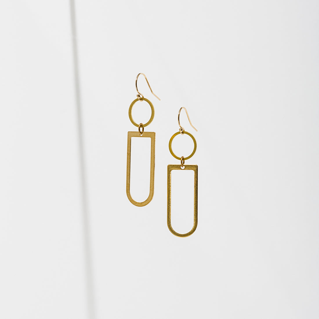 Brass Axiom Geometry Earrings