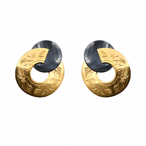 Etched Broken Circle Shell Earrings
