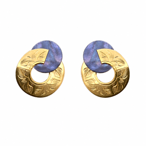 Etched Broken Circle Shell Earrings