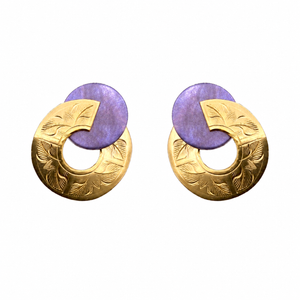 Etched Broken Circle Shell Earrings