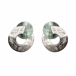 Etched Broken Circle Shell Earrings