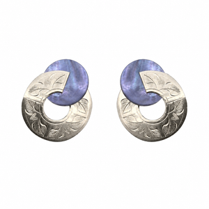 Etched Broken Circle Shell Earrings